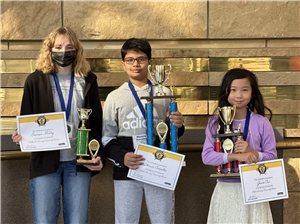  From left to right: Emerson McVey, Dhruva Srivatsa, and Grace Cai. 